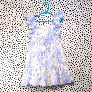 Bonnie Jean White and Blue Floral Dress
